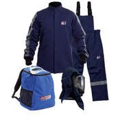 NSA 40 Cal ArcGuard Arc Flash Kit with Fan Hood No Gloves in Navy